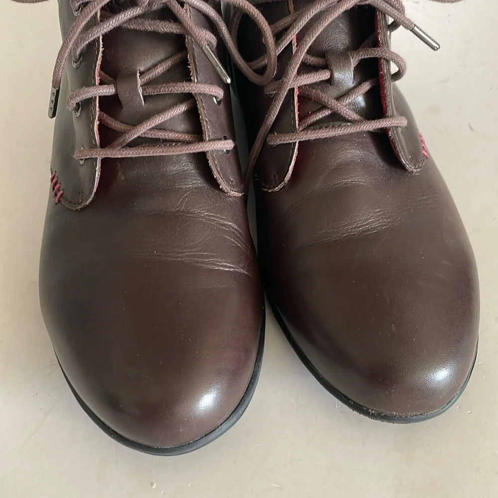 Revere Womens Wanaka Chocolate Brown Lace-up Casual Ankle Booties size 9.5